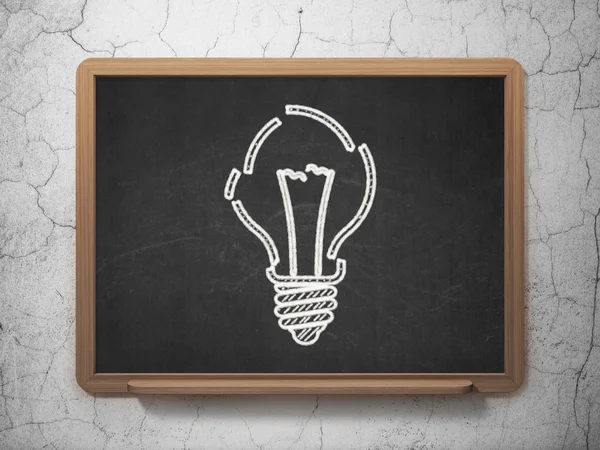 Business concept: Light Bulb on chalkboard background — Stock Photo, Image