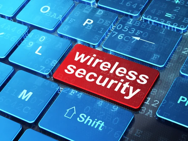 Safety concept: Wireless Security on computer keyboard background — Stock Photo, Image