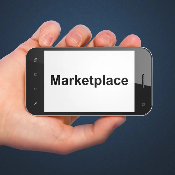 Marketingkonzept: Marktplatz auf dem Smartphone — Stockfoto