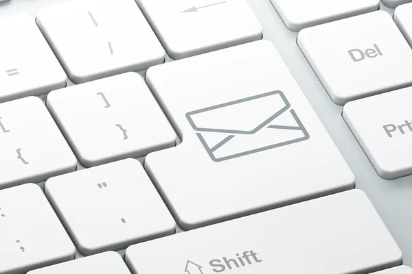 Concept d'entreprise : Email sur fond de clavier d'ordinateur Image En Vente