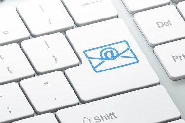 iş kavramı: bilgisayar klavye arka plan üzerinde e-posta