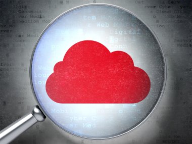 bulut bilgi işlem kavramı: bulut ile dijital arka plan üzerinde optik cam