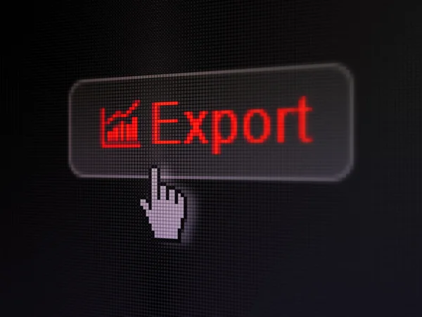 Concepto financiero: Gráfico de exportación y crecimiento sobre fondo de botón digital — Foto de Stock