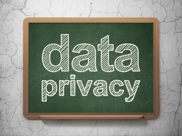 安全コンセプト： 黒板背景上のデータのプライバシー — ストック写真
