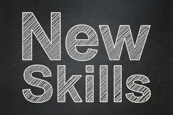 Education concept: New Skills on chalkboard background — Stock Photo, Image
