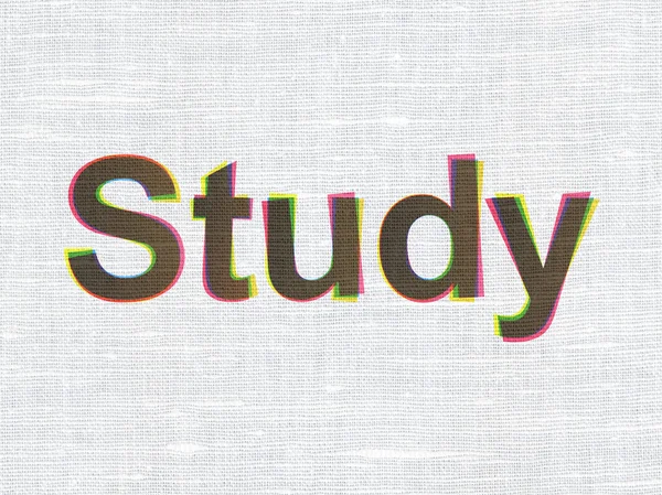 Education concept: Study on fabric texture background — Stock Photo, Image