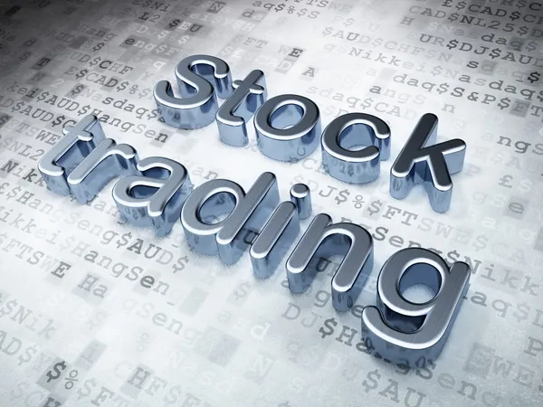 Concepto de negocio: Silver Stock Trading sobre fondo digital —  Fotos de Stock