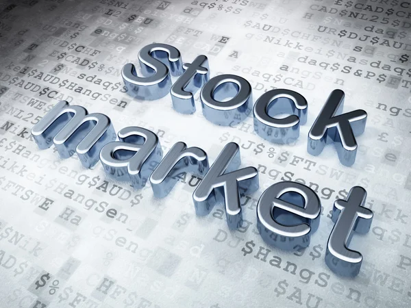 Business concept: Silver Stock Market on digital background — Stock Photo, Image