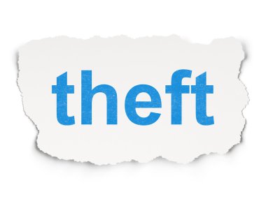 Gizlilik kavramı: hırsızlığı kağıt arka plan üzerinde