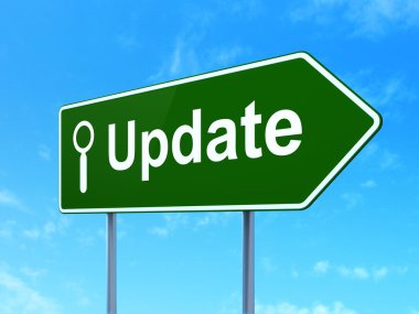 Web Tasarım: güncelleme ve arama yol işareti arka plan üzerinde