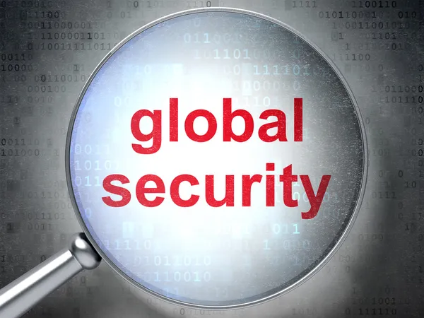 Security concept: Global Security with optical glass — Stock Photo, Image