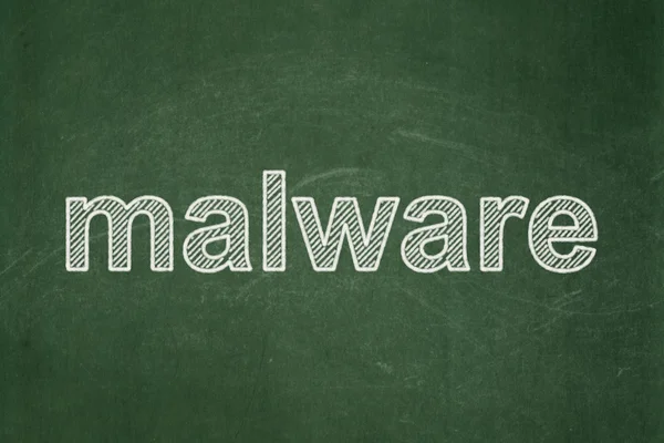 Säkerhetsbegreppet: malware på svarta tavlan bakgrundセキュリティの概念: 黒板背景上のマルウェア — Stockfoto