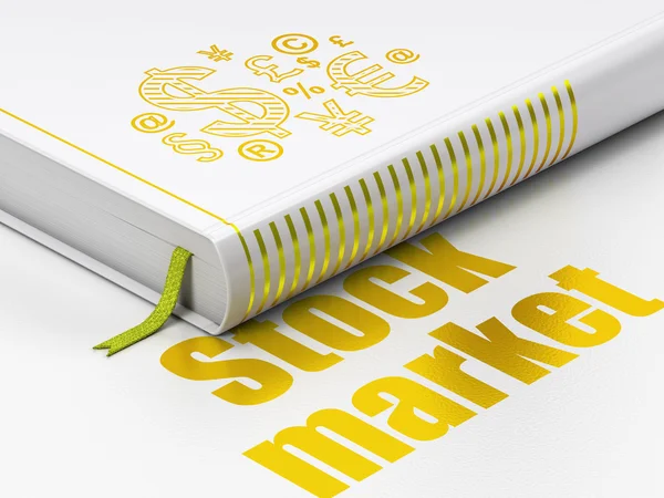 Concepto de negocio: Símbolo financiero del libro, Mercado de valores sobre fondo blanco —  Fotos de Stock