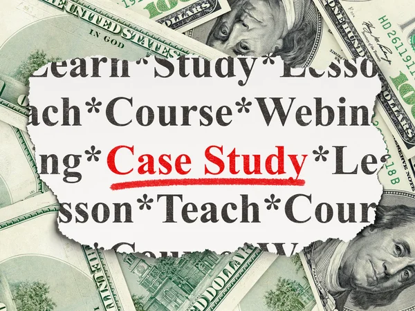 Education concept: Case Study on Money background — Stock Photo, Image