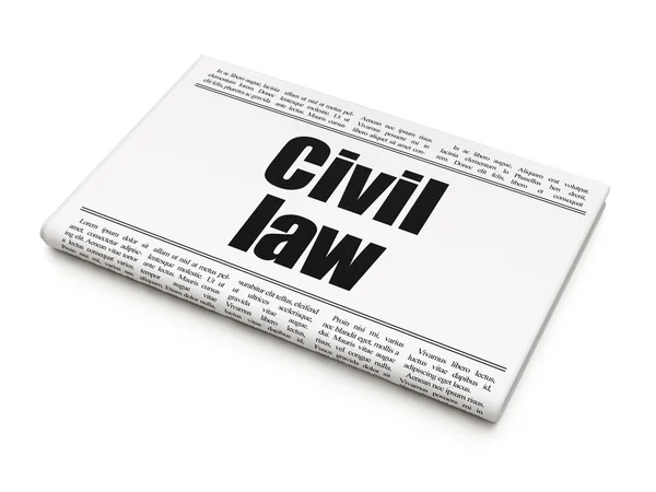 Zákon koncept: novinový titulek občanského práva — Stock fotografie
