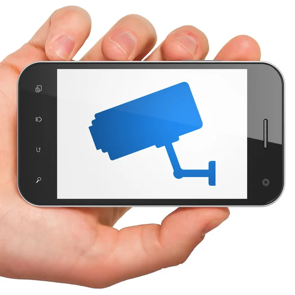 Concept de protection : Caméra Cctv sur smartphone — Photo