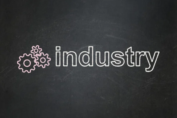 Finance concept: Gears and Industry on chalkboard background — Stock Photo, Image