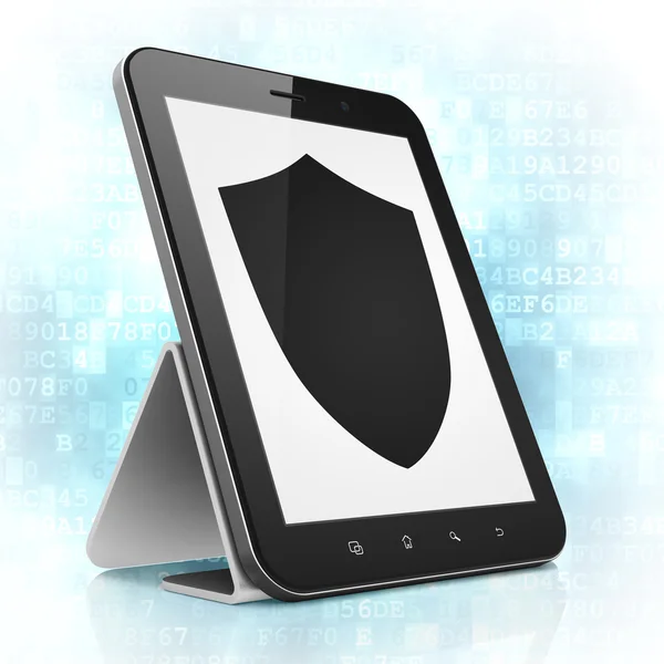 Security concept: Shield on tablet pc computer — Stock Photo, Image