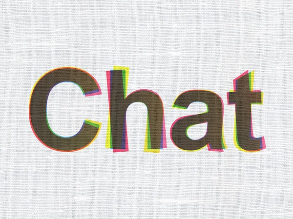 Koncepce designu webu: chat na textilie textura pozadí — Stock fotografie