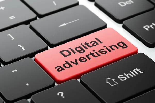 Marketing concept: Digital Advertising on computer keyboard background — Stock Photo, Image