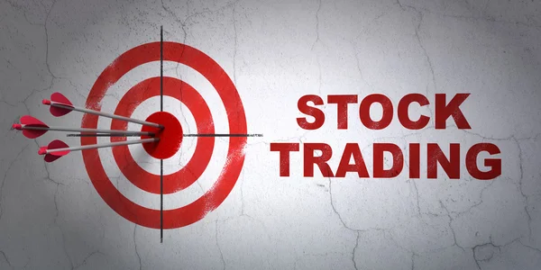 Conceito de financiamento: target e Stock Trading no fundo da parede — Fotografia de Stock