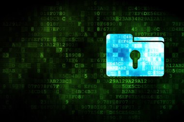 İş kavramı: klasör ile Keyhole dijital arka plan üzerinde