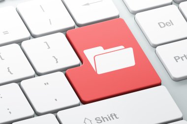 Ekonomi kavramı: bilgisayar klavye arka plan üzerinde klasör
