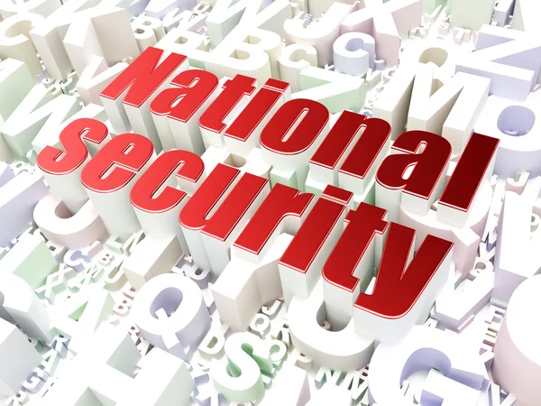 Bescherming concept: nationale veiligheid op alfabet achtergrond — Stockfoto