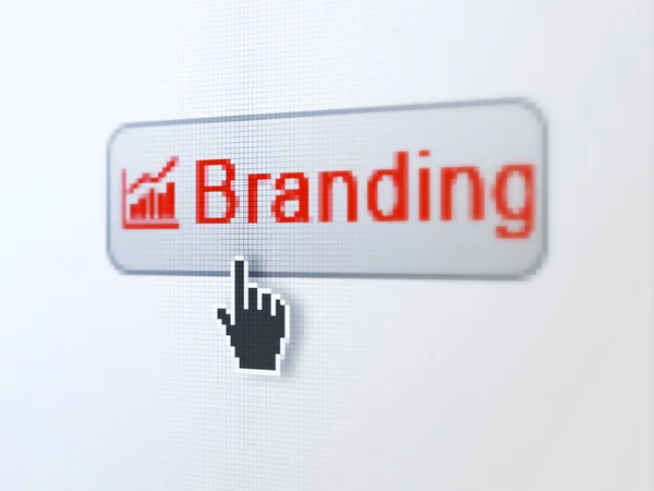 Marketing concept: Branding and Growth Graph on digital button background — Stock Photo, Image