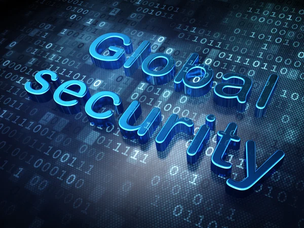 Bezpečnostní koncept: modrá globální bezpečnost na digitální pozadí — Stock fotografie