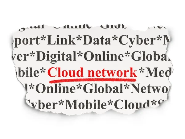 Cloud computing concept: Cloud Network on Paper background — Stock Photo, Image