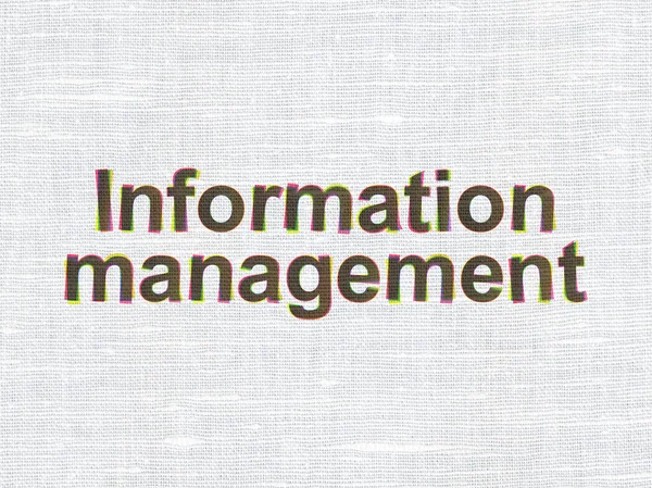 Conceito de informação: Information Management on fabric texture background — Fotografia de Stock