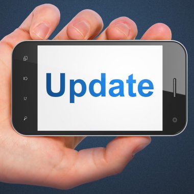 SEO web geliştirme kavramı: güncelleştirmek üstünde smartphone