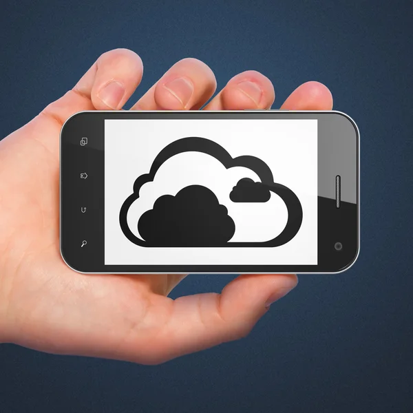 Concepto de tecnología Cloud: Cloud en smartphone —  Fotos de Stock