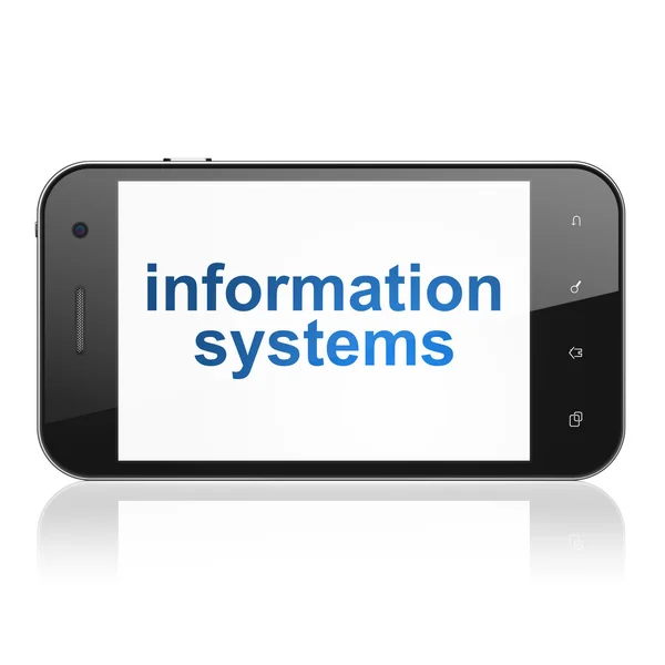 Concepto de datos: Sistemas de información en smartphone — Foto de Stock