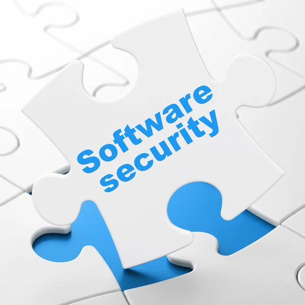 Privacy concept: softwarebeveiliging op puzzel achtergrond — Stockfoto