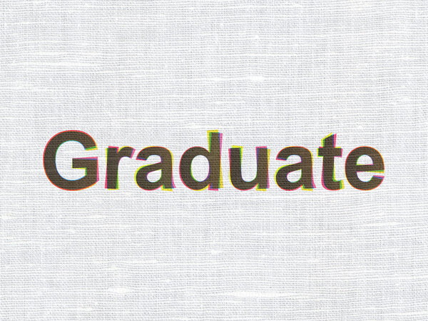 Education concept: Graduate on fabric texture background