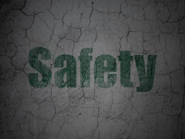 Safety concept: Safety on grunge wall background — Stock Photo, Image