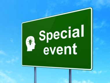 iş kavramı: özel olay ve yolda ampul kafa kayıt arka plan