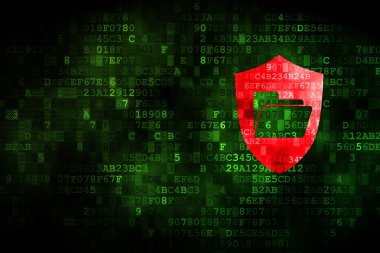 iş kavramı: dijital arka plan üzerinde kalkan ile klasör