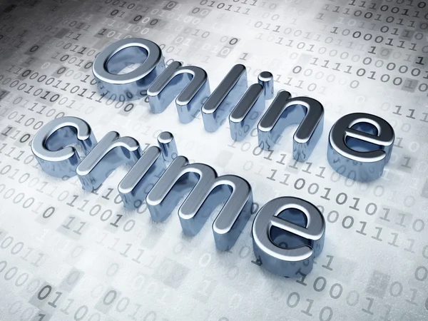 Concepto de seguridad: Silver Online Crime en el fondo digital — Foto de Stock