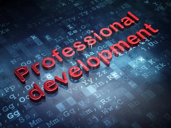Concetto di istruzione: Red Professional Development su sfondo digitale — Foto Stock