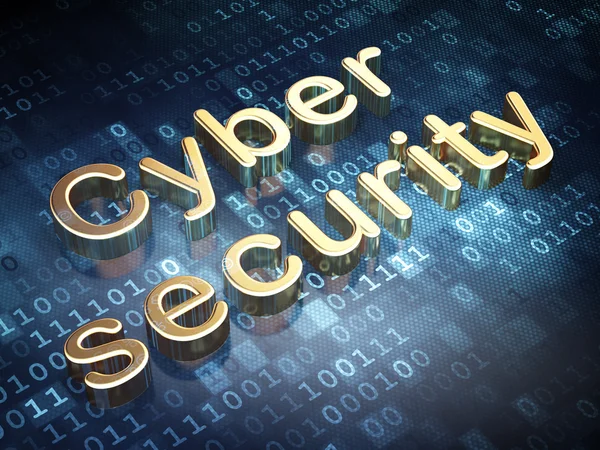 Safety concept: Golden Cyber Security on digital background — Stock Photo, Image