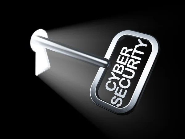 Conceito de segurança: Segurança cibernética na chave — Fotografia de Stock