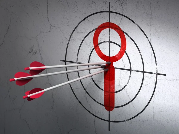 Data concept: arrows in Search target on wall background — Stock Photo, Image