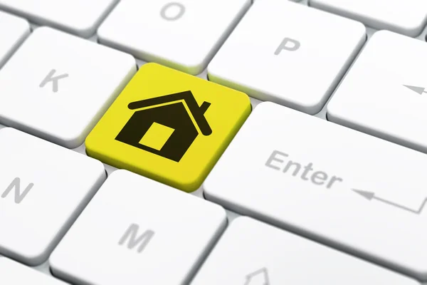 Business concept: Home on computer keyboard background — Stock Photo, Image