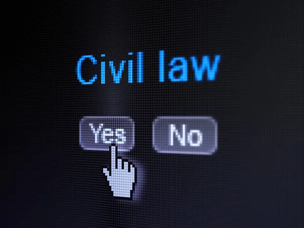 Понятие права: Гражданское право на цифровом экране компьютера — стоковое фото