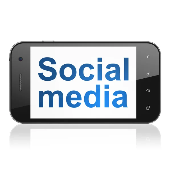 Concepto de redes sociales: Redes sociales en smartphone — Foto de Stock