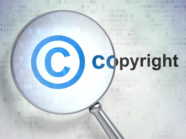 Law concept: Copyright and Copyright with optical glass — Stock Photo, Image