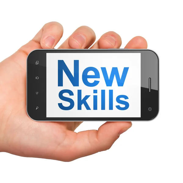 Education concept: New Skills on smartphone — Stock Photo, Image